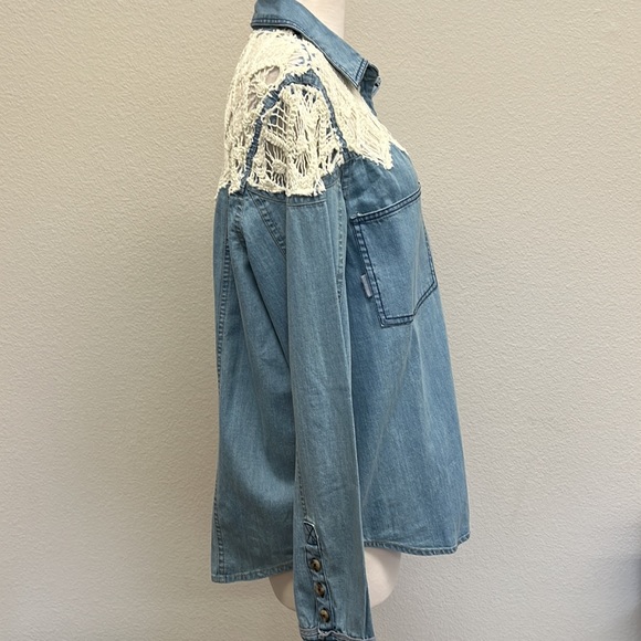 Free People Denim Fields Button-Down Shirt - Picture 7 of 15